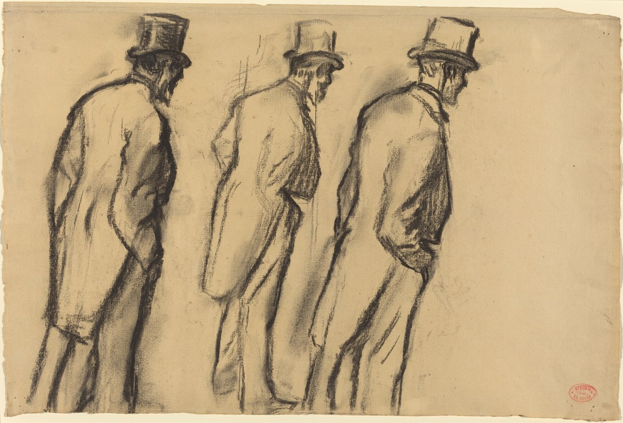 Három tanulmány Ludovic Halévy állásáról alkotó: Edgar Degas
