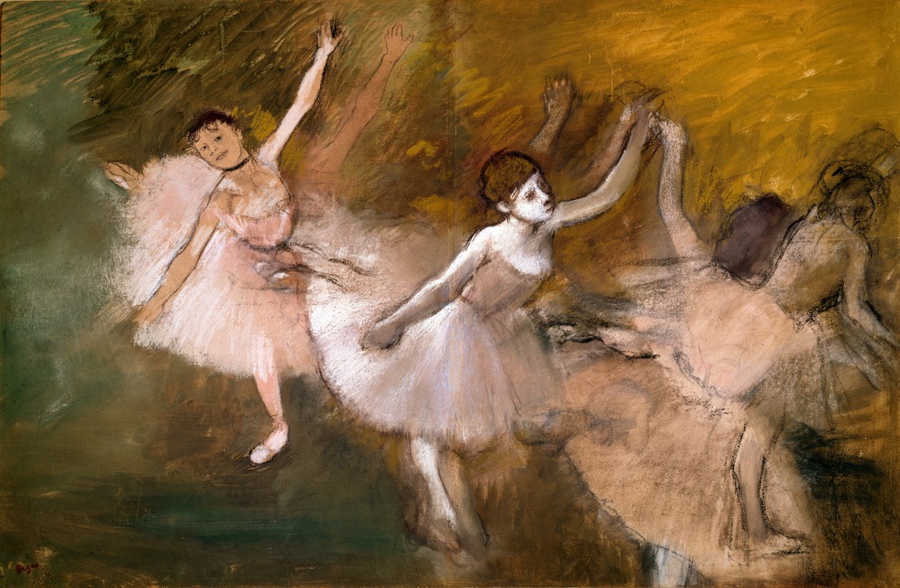 Három táncos (pasztell) alkotó: Edgar Degas