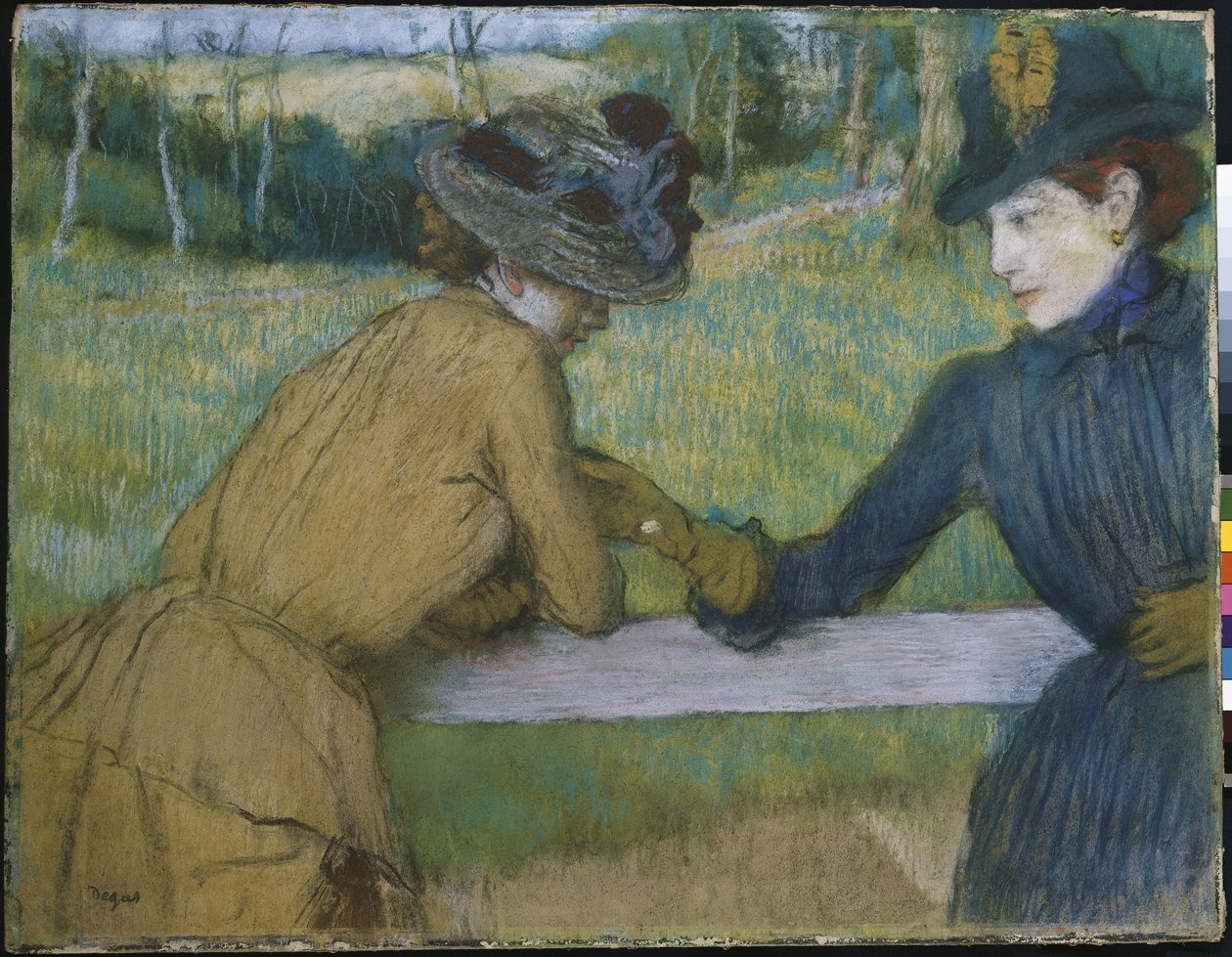 Két nő egy kerítéssínre támaszkodva alkotó: Edgar Degas