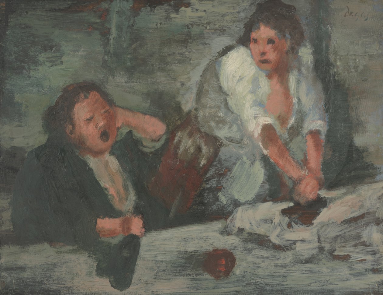Mosó nők (olaj a panelen) alkotó: Edgar Degas