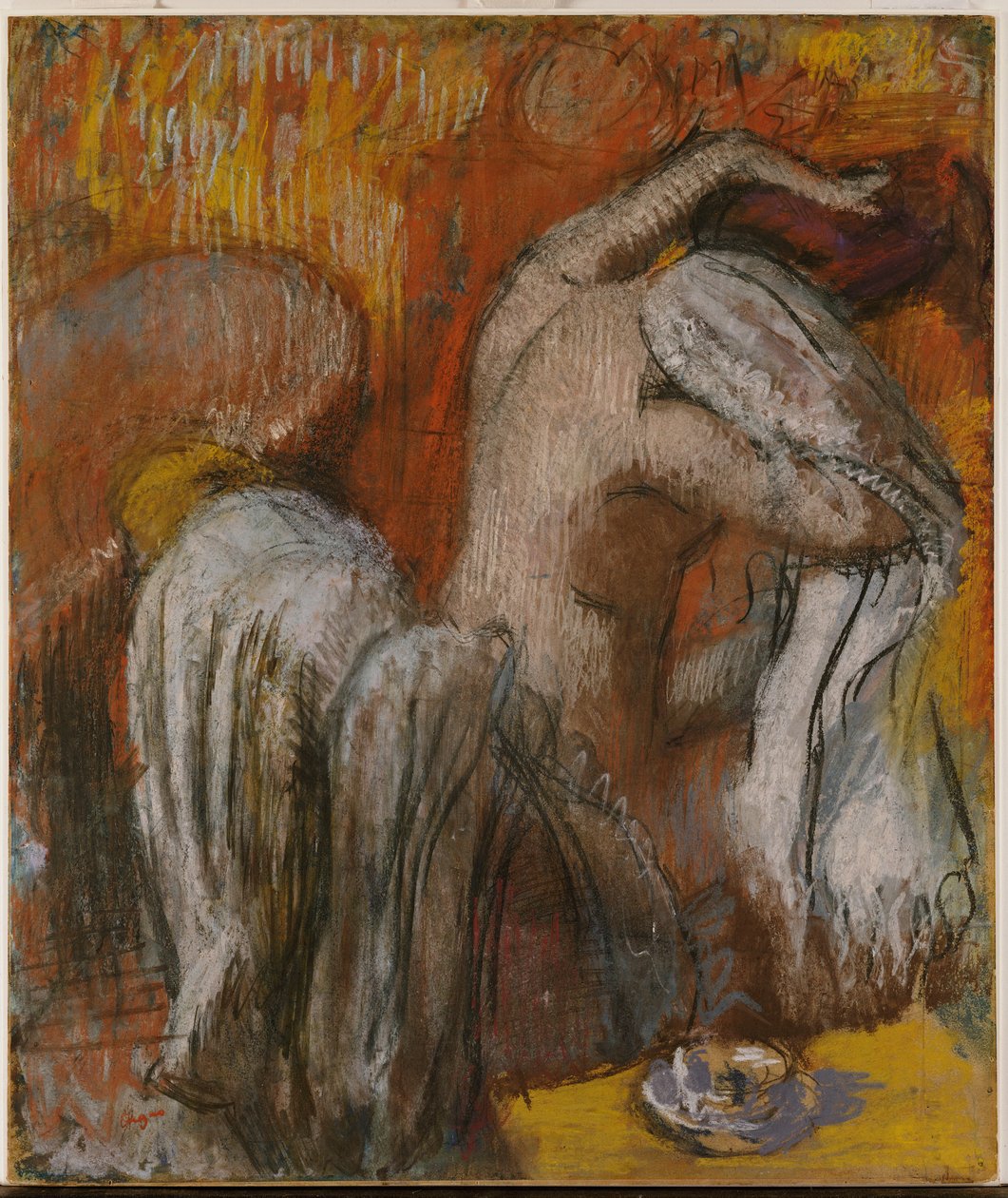 Nő szárítja magát alkotó: Edgar Degas