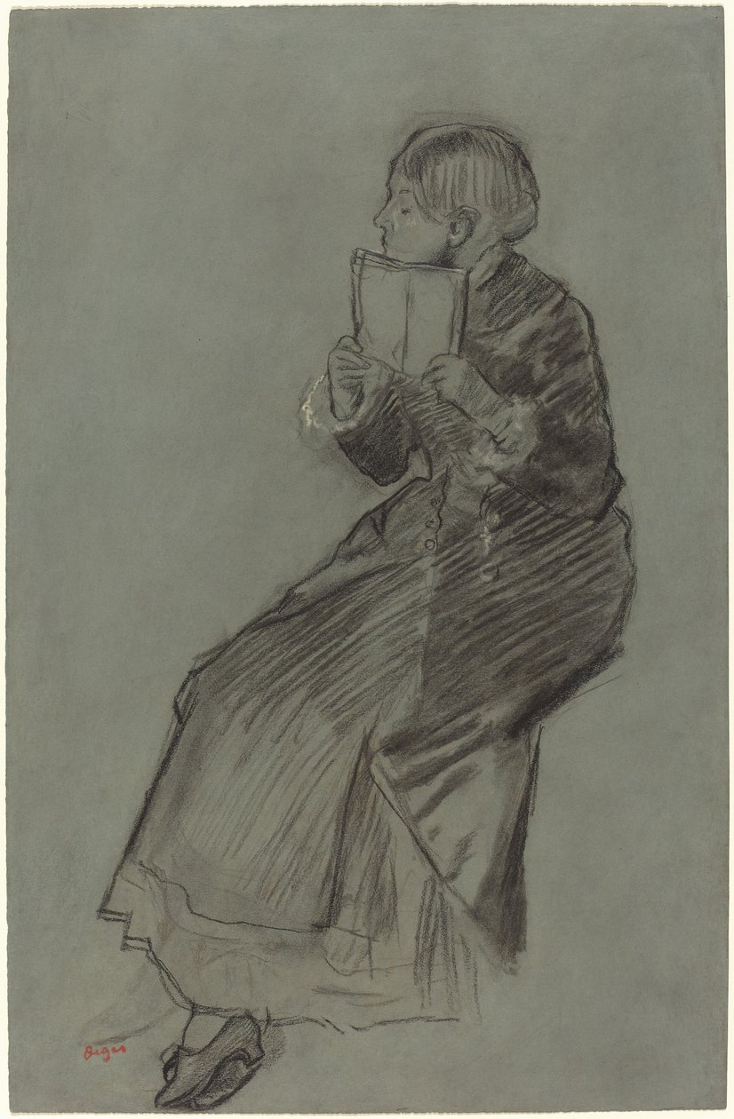 Könyvet olvasó nő, c. 1879. alkotó: Edgar Degas
