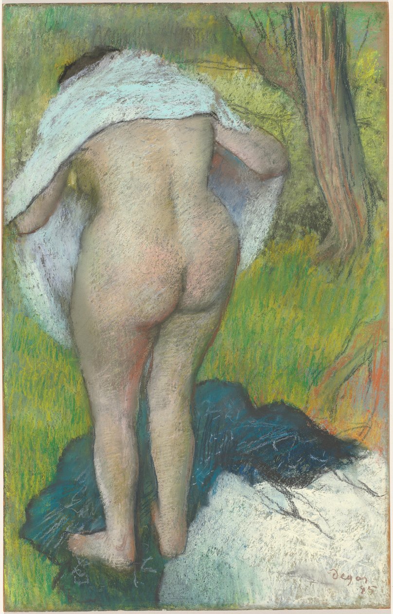 Fiatal nő öltözködik alkotó: Edgar Degas