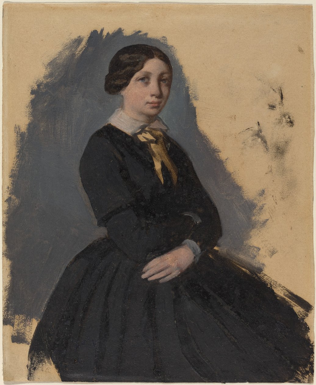 Fiatal nő fekete ruhában alkotó: Edgar Degas
