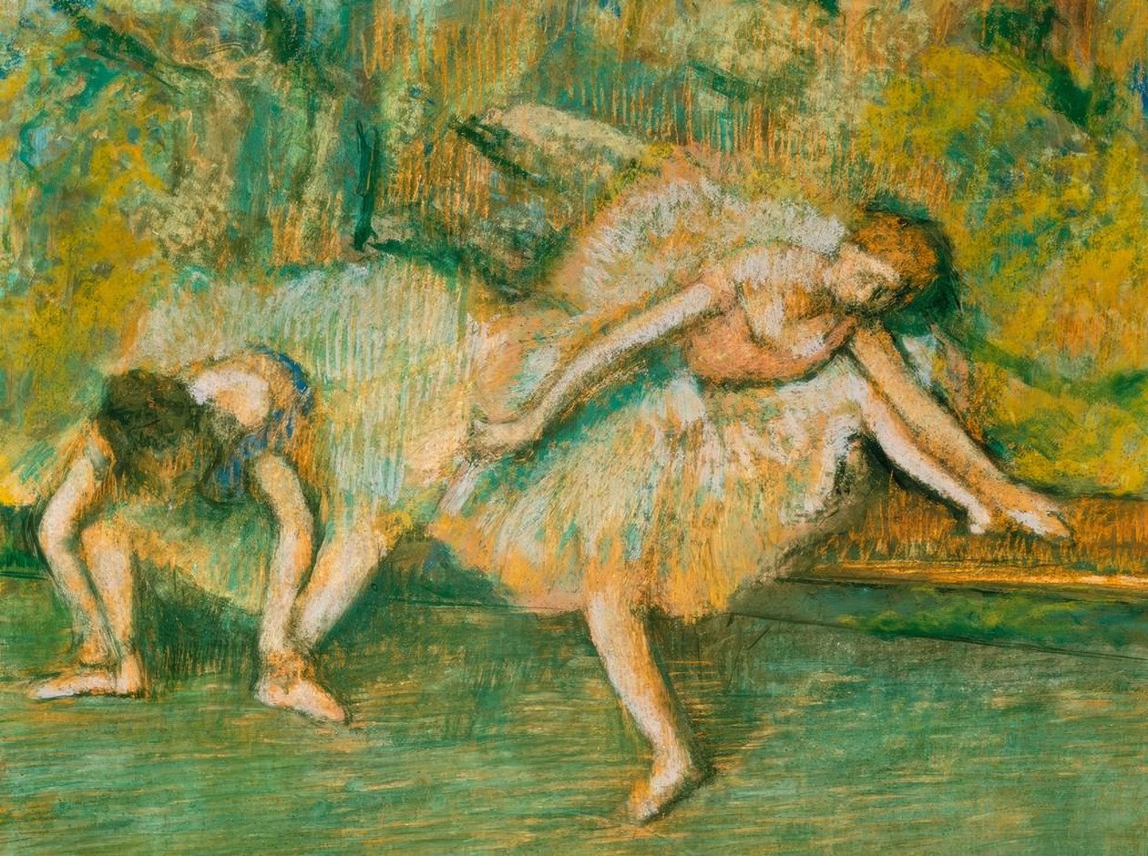 Két táncos egy padon alkotó: Edgar Degas