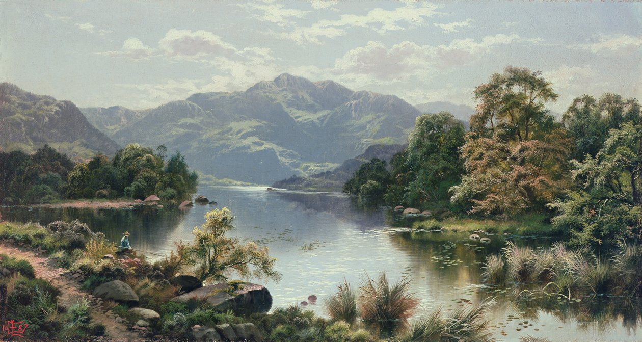 Tójelenet Észak-Walesben alkotó: Edgar Longstaffe