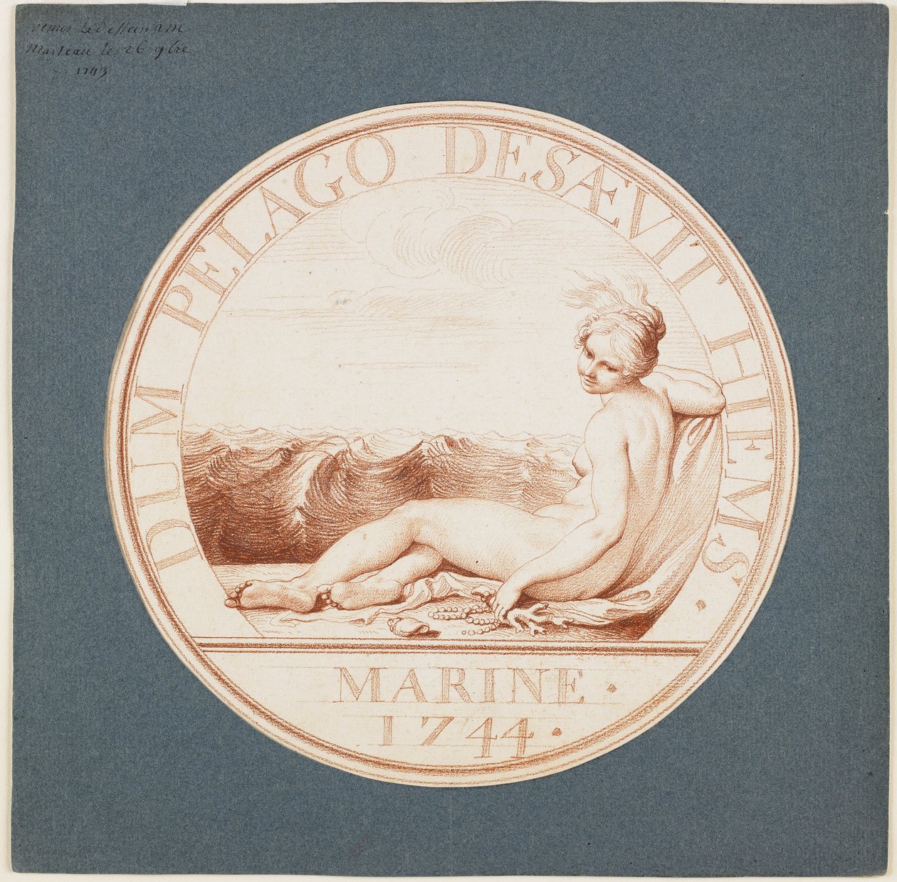 Tengeri allegória, c. 1743 (vörös kréta) alkotó: Edmé Bouchardon