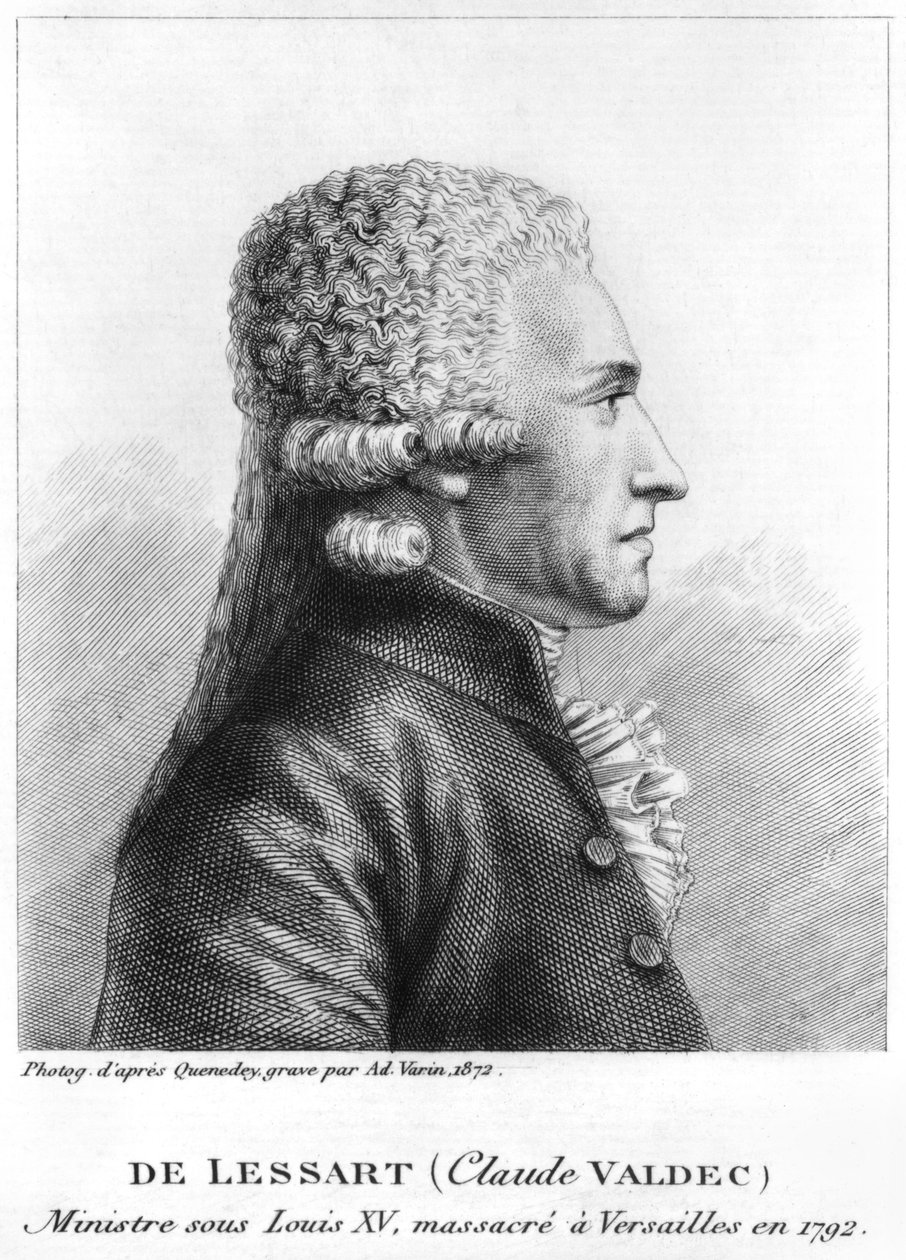 Claude Valdec de Lessart (1741-92) portréja, amelyet Ad. Varin, 1872 (bw) alkotó: Edme Quenedey