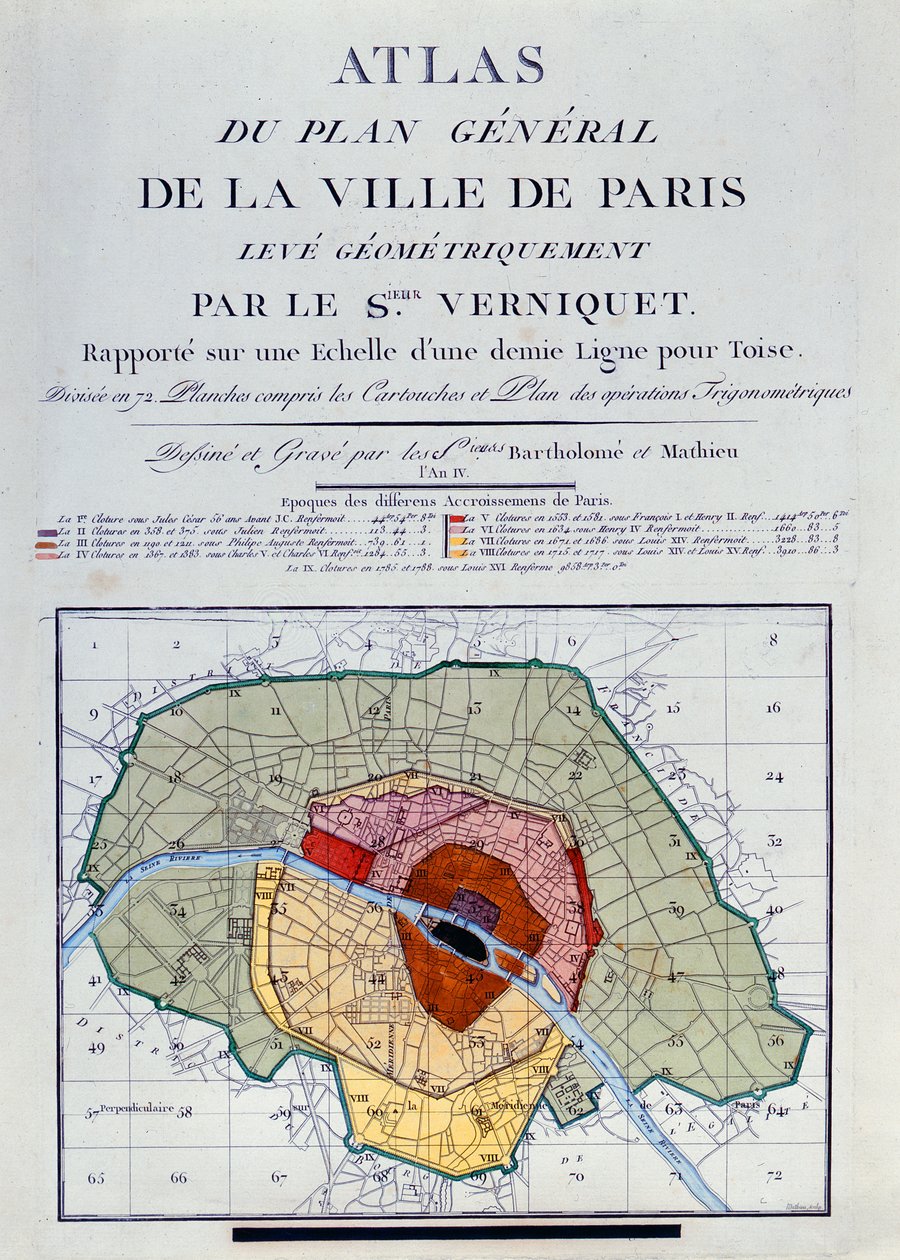Párizs város általános tervének atlasza, 1796 alkotó: Edme Verniquet