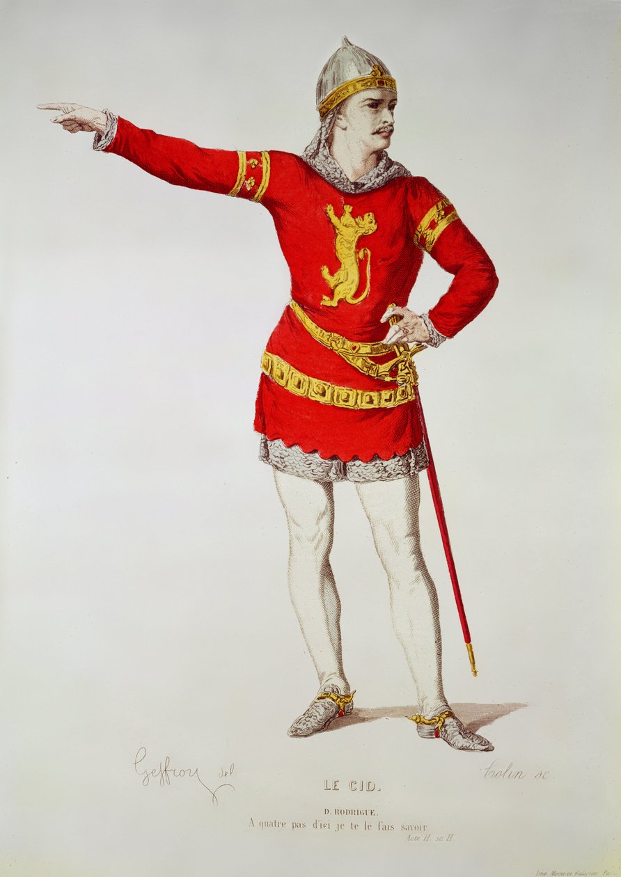 Rodrigo, Corneille „Le Cid” című művéből, metszett Alexandre Marie Colin (1798-1875) alkotó: Edmond A.F. Geffroy
