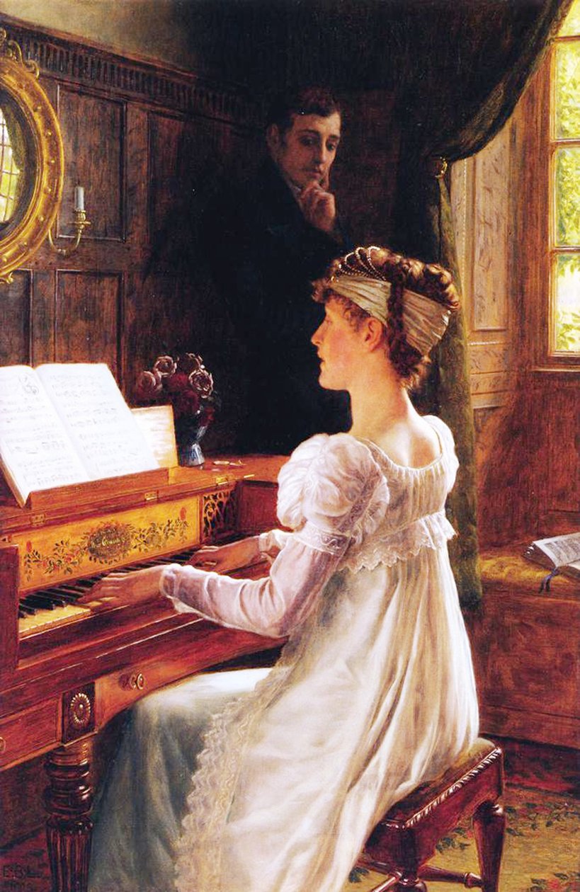 Udvarlás, 1903 alkotó: Edmund Blair Leighton