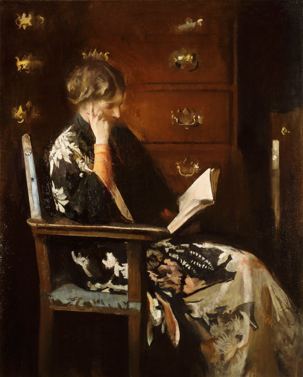 Mary Reading alkotó: Edmund Charles Tarbell