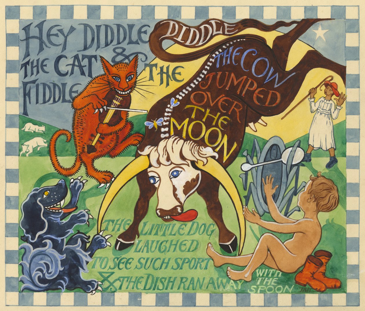 Hey Diddle Diddle, 1935 körül (gouache papíron) alkotó: Edmund Hunter