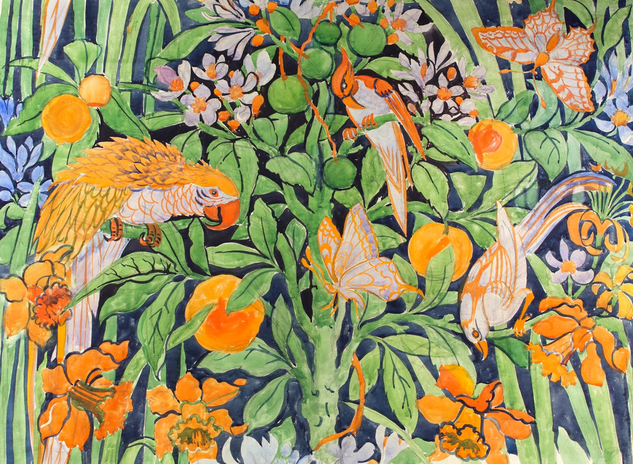 Jungle Chat c1930 (gouache papíron) alkotó: Edmund Hunter