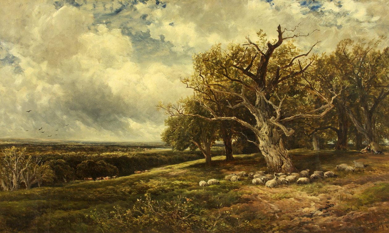 Táj - a völgy túloldalán alkotó: Edmund Morison Wimperis