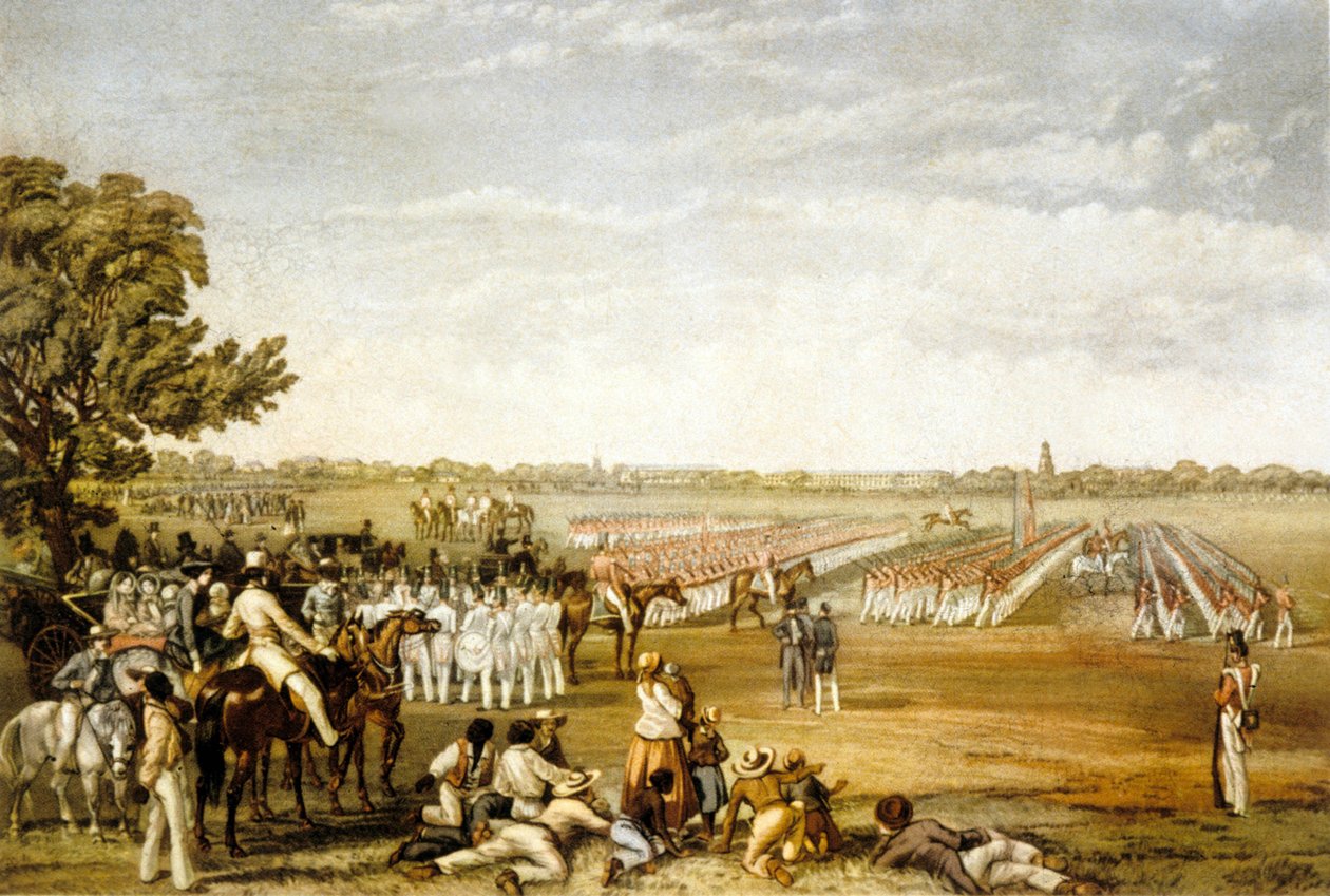 Katonai felvonulás Barbadoson alkotó: Edmund Walker