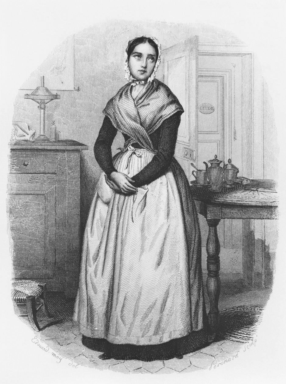 Louise Morel szolgáló, Eugene Sue (1804-57) „Les Mysteres de Paris” illusztrációja, Melchior Peronard (19. század) metszete 1842-43 körül alkotó: Edouard May