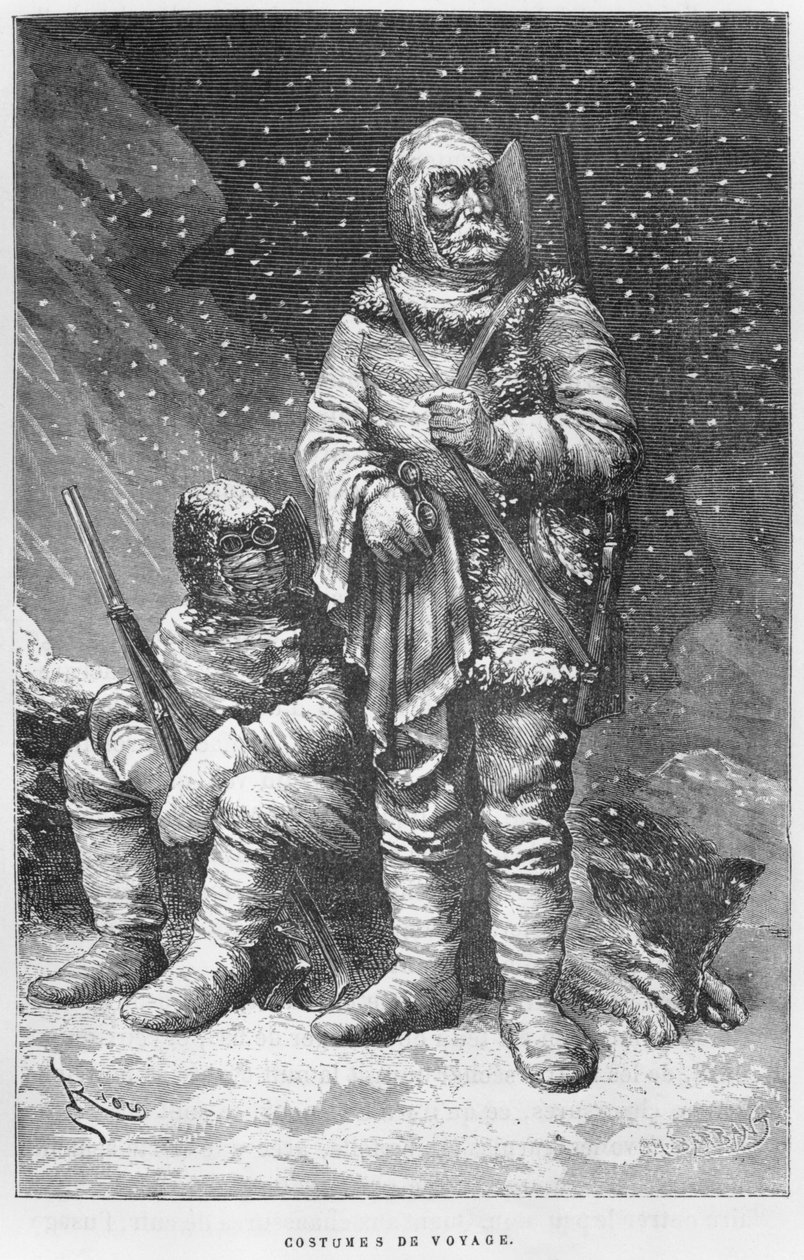 Felfedező jelmezek, Julius Prayer (1841-1915) „Expedition du Tegetthoff” című illusztrációja, Charles Barbant (megh. 1922) metszete alkotó: Edouard Riou