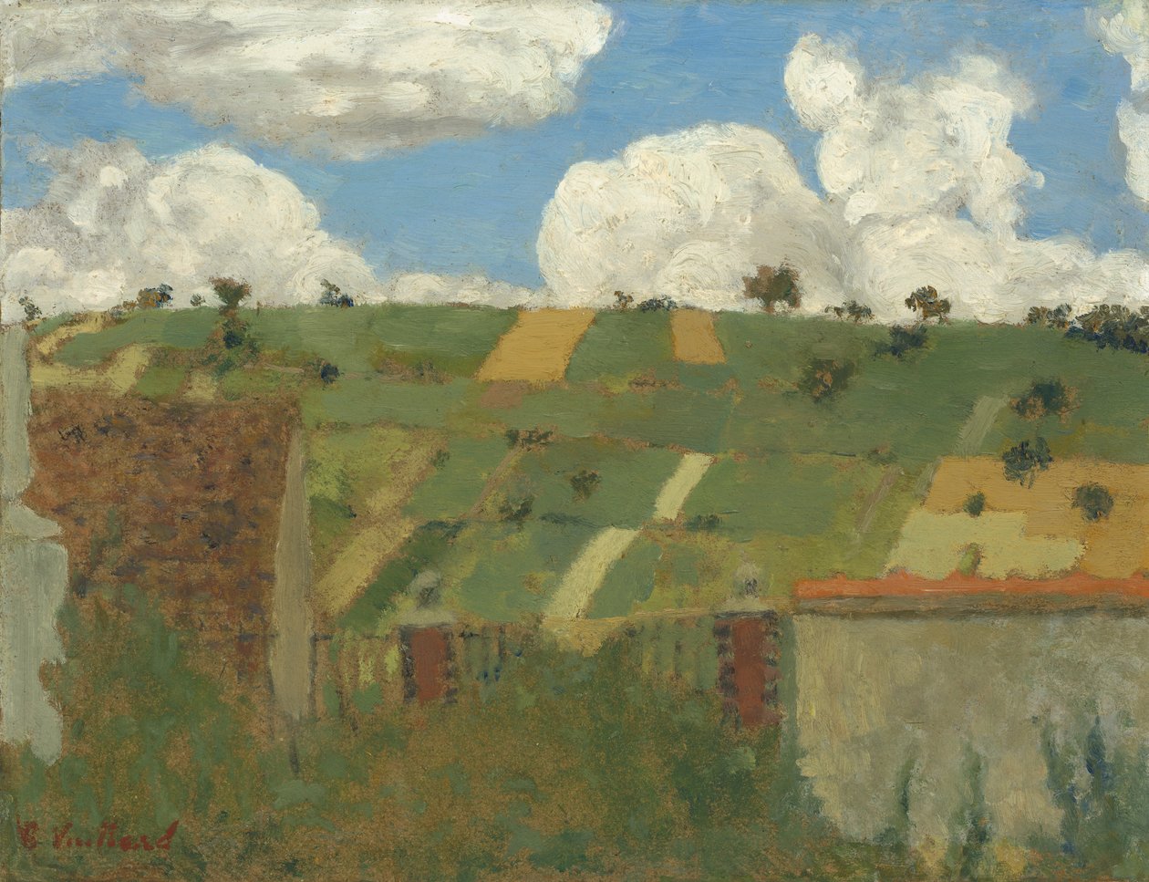 Ile-de-France tája, 1894 körül (olaj, karton) alkotó: Edouard Vuillard