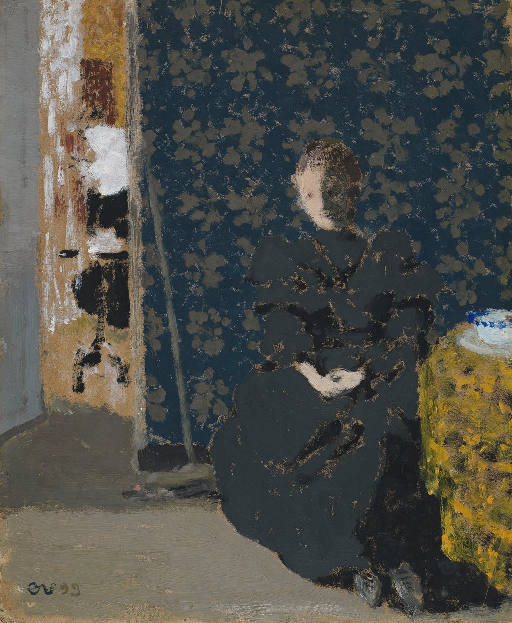 PD.1-1994 Ülő nő kávéscsészével, 1893 (festékfesték kartonra) alkotó: Edouard Vuillard