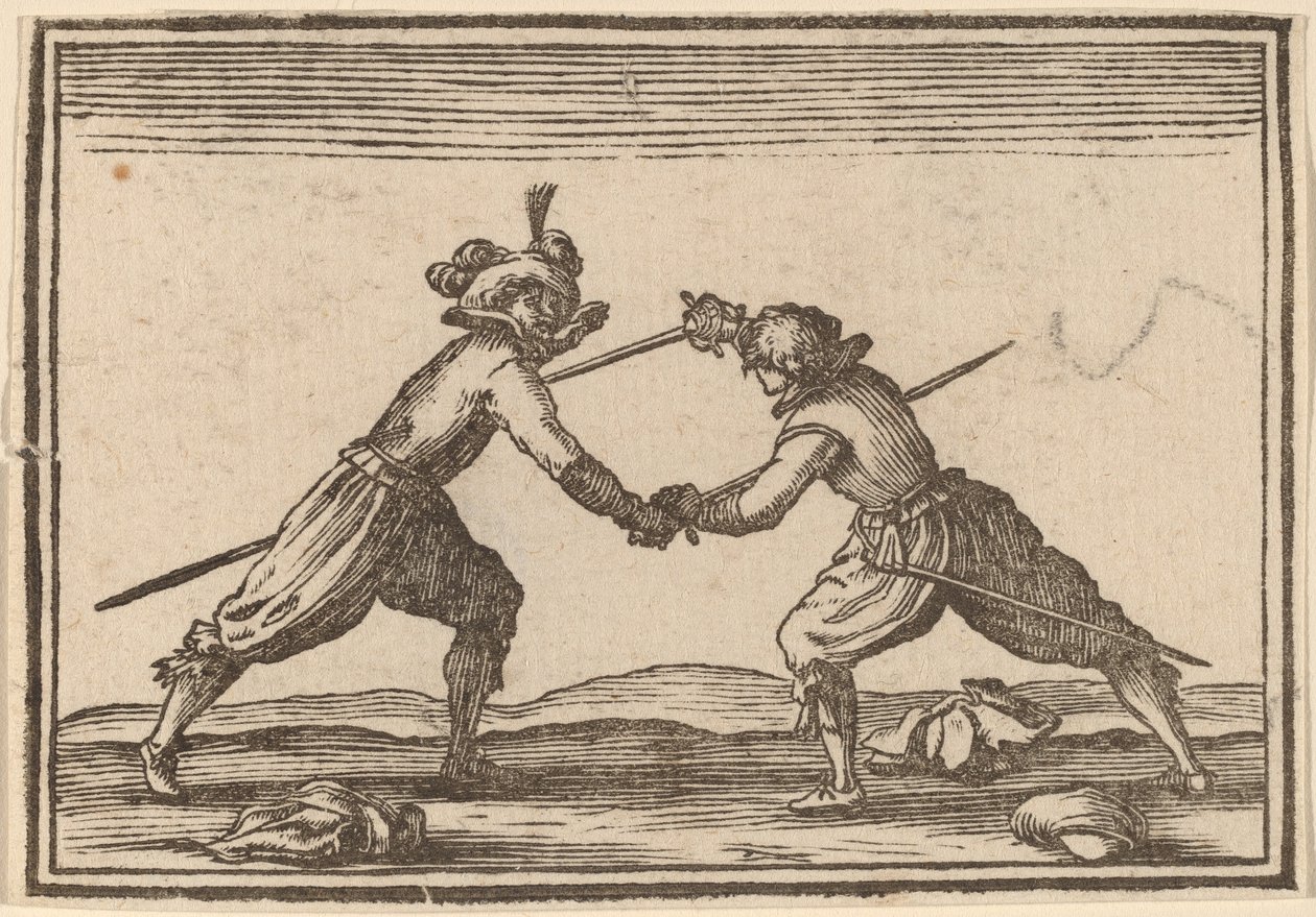 Párbaj kardokkal alkotó: Edouard Eckman after Jacques Callot