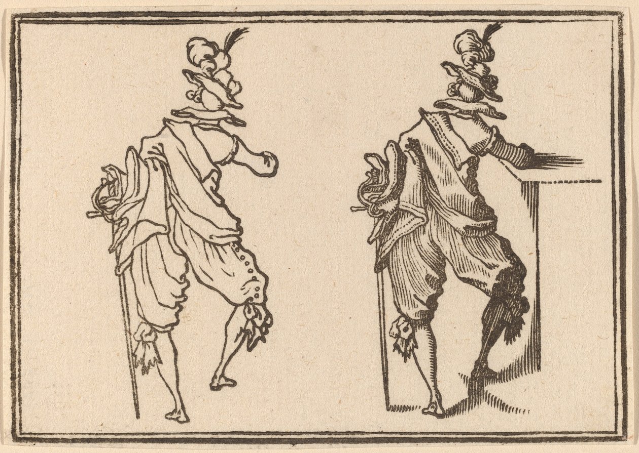 Férfi karddal alkotó: Edouard Eckman after Jacques Callot