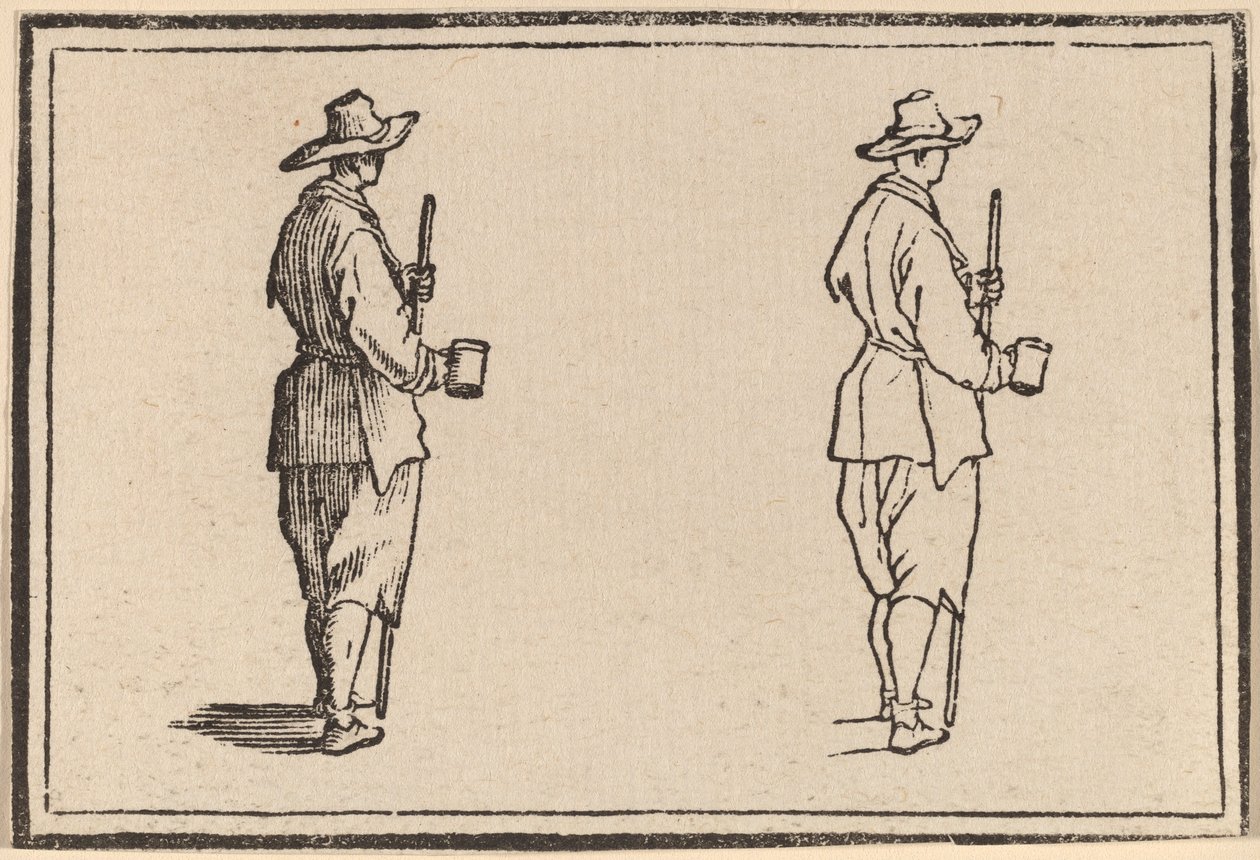Paraszt, kupával alkotó: Edouard Eckman after Jacques Callot