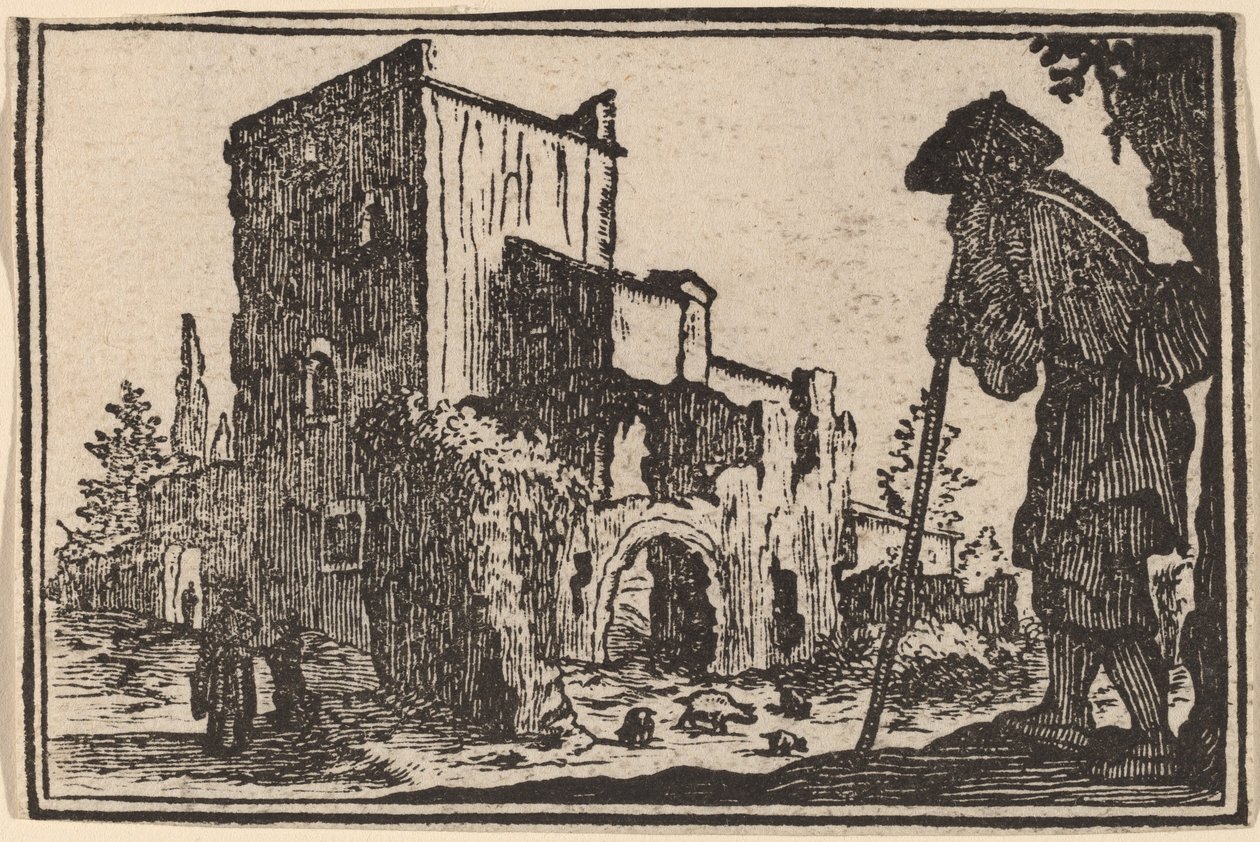 Pásztor és romok alkotó: Edouard Eckman after Jacques Callot