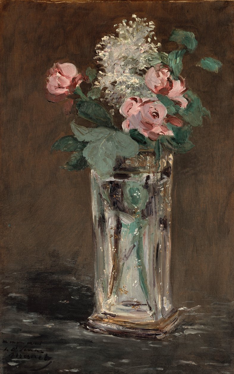 Virágok egy kristályvázában alkotó: Édouard Manet