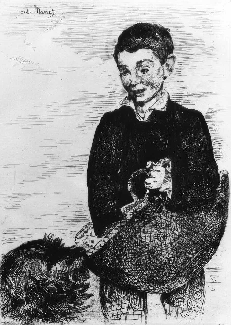 Fiú kutyával alkotó: Édouard Manet