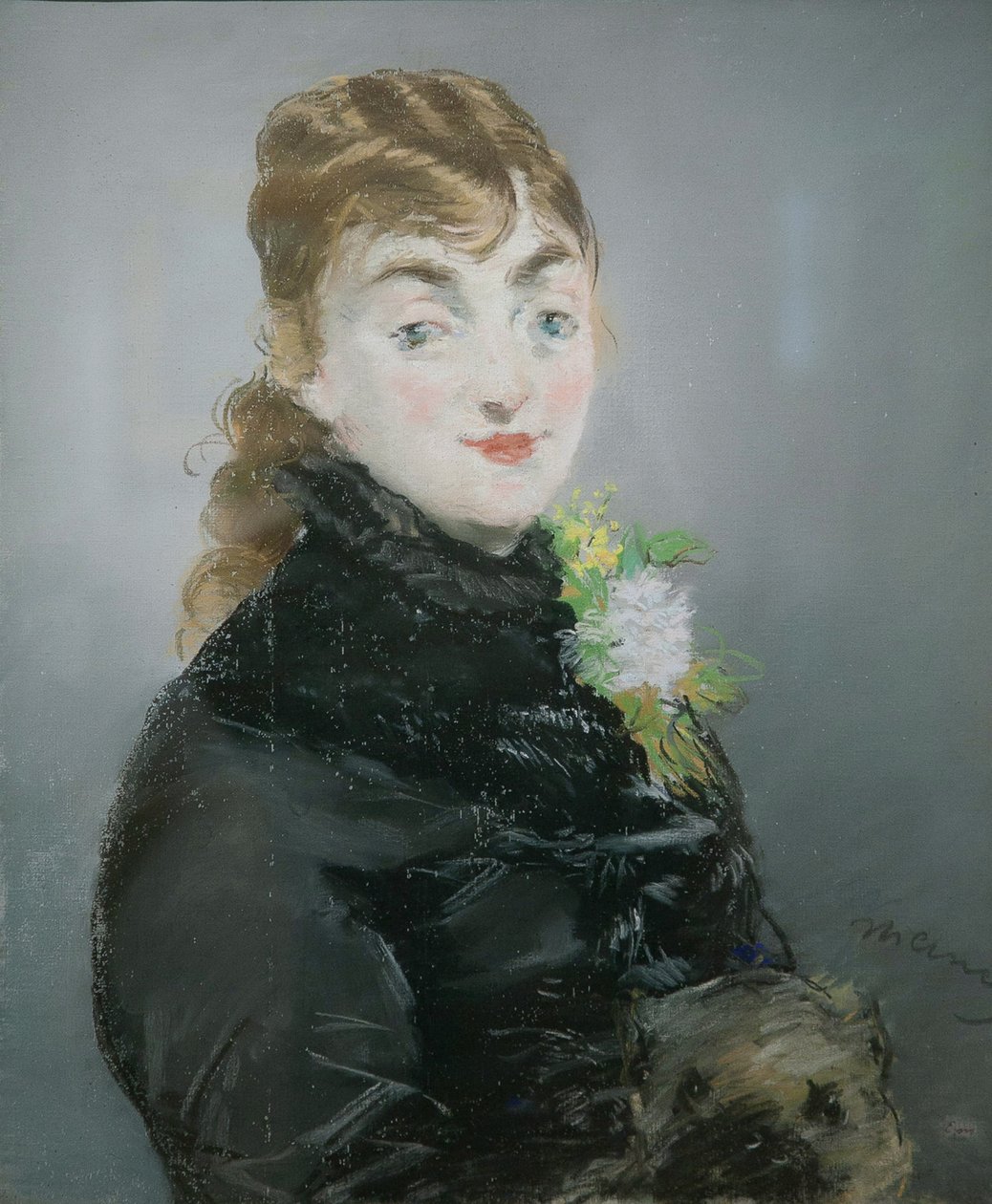 Méry Laurent mopszsal, 1882. alkotó: Édouard Manet