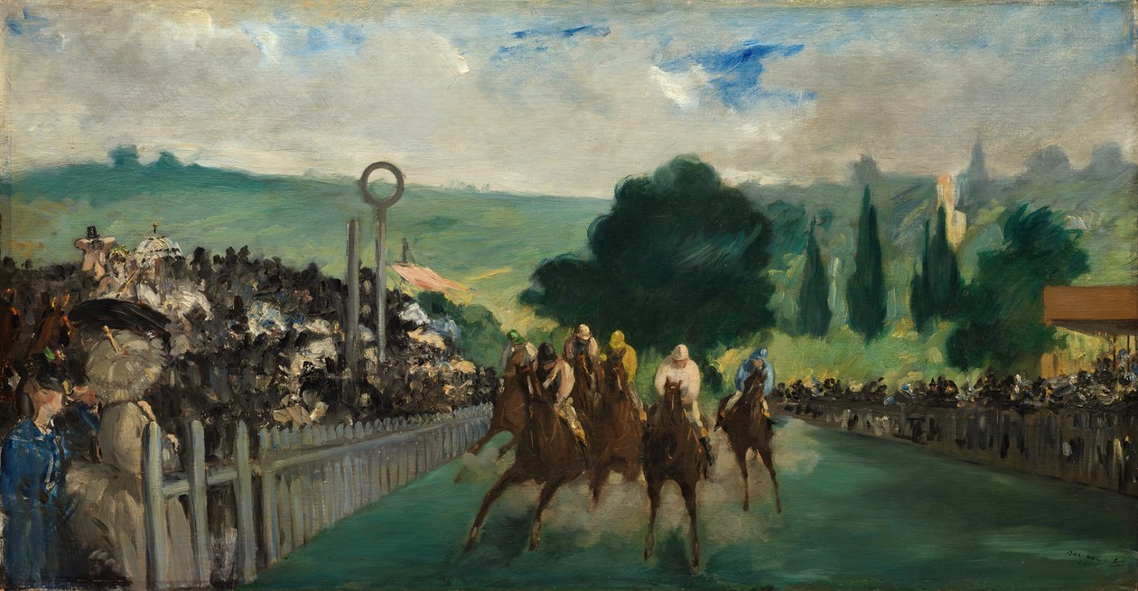 The Races at Longchamp, 1866. alkotó: Édouard Manet