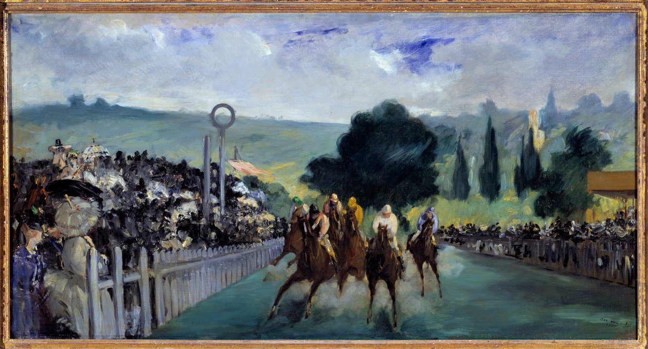 A versenyek Longchampban alkotó: Édouard Manet