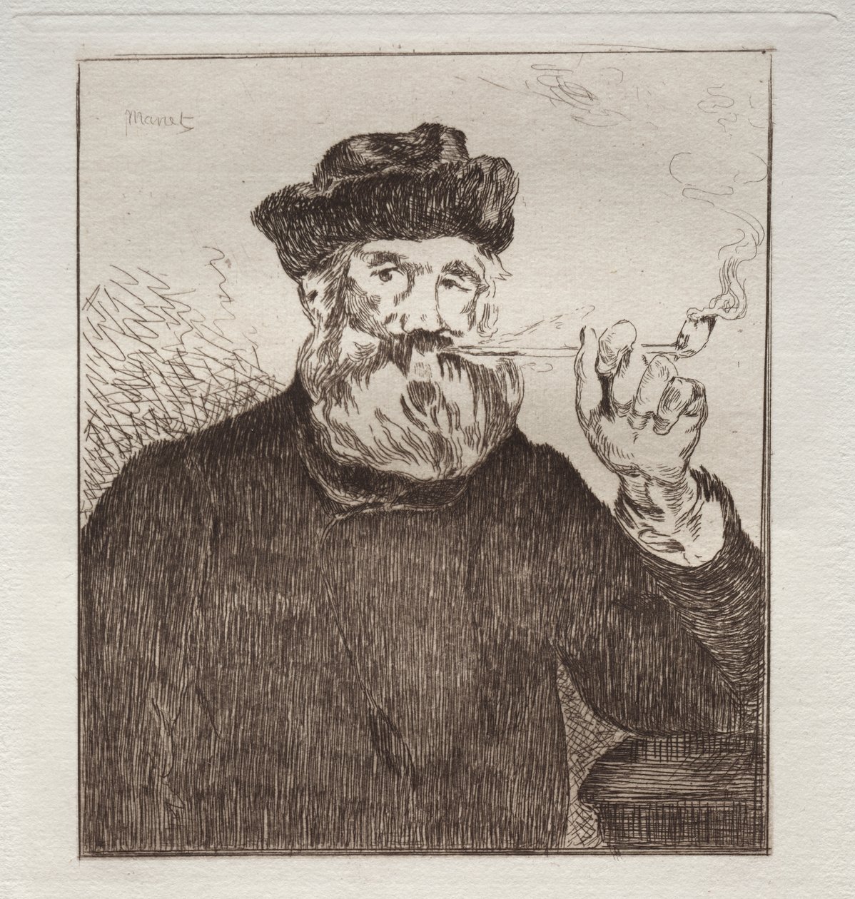 A füstölő (maratás) alkotó: Édouard Manet