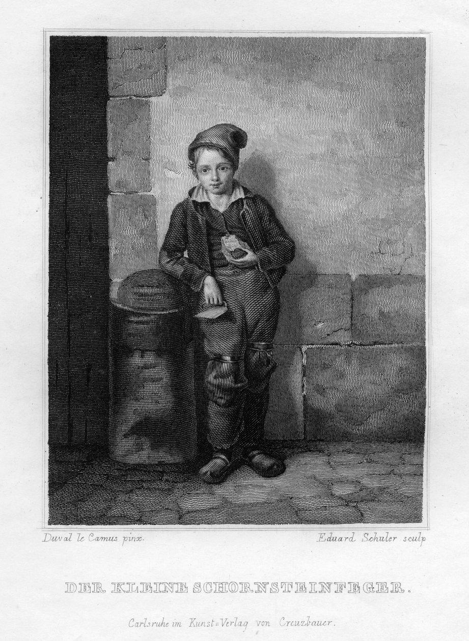„Egy kis kéményseprő”, c1833. alkotó: Edouard Schuler