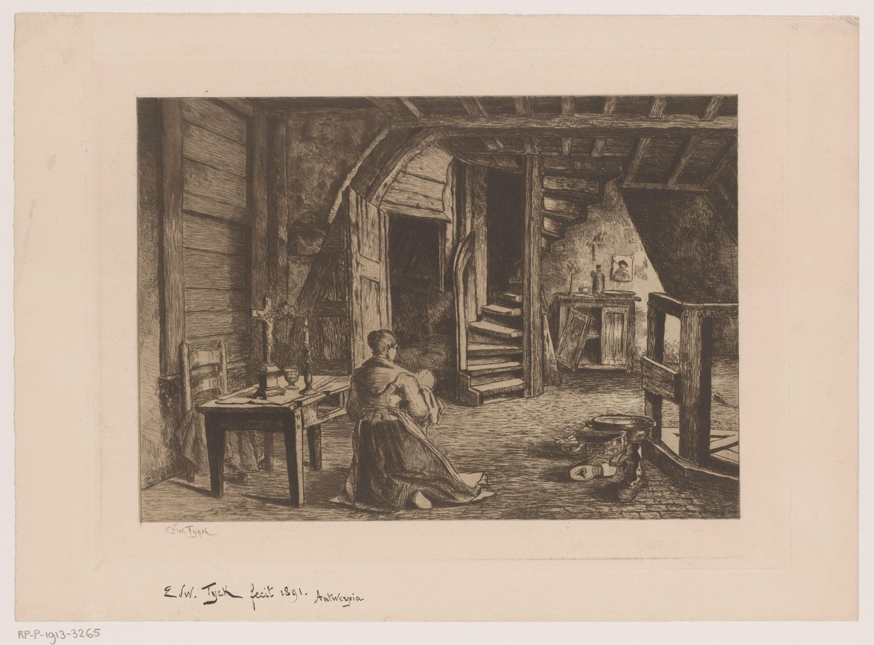 Tetőtér belső alkotó: Edouard Tyck (signed by artist)