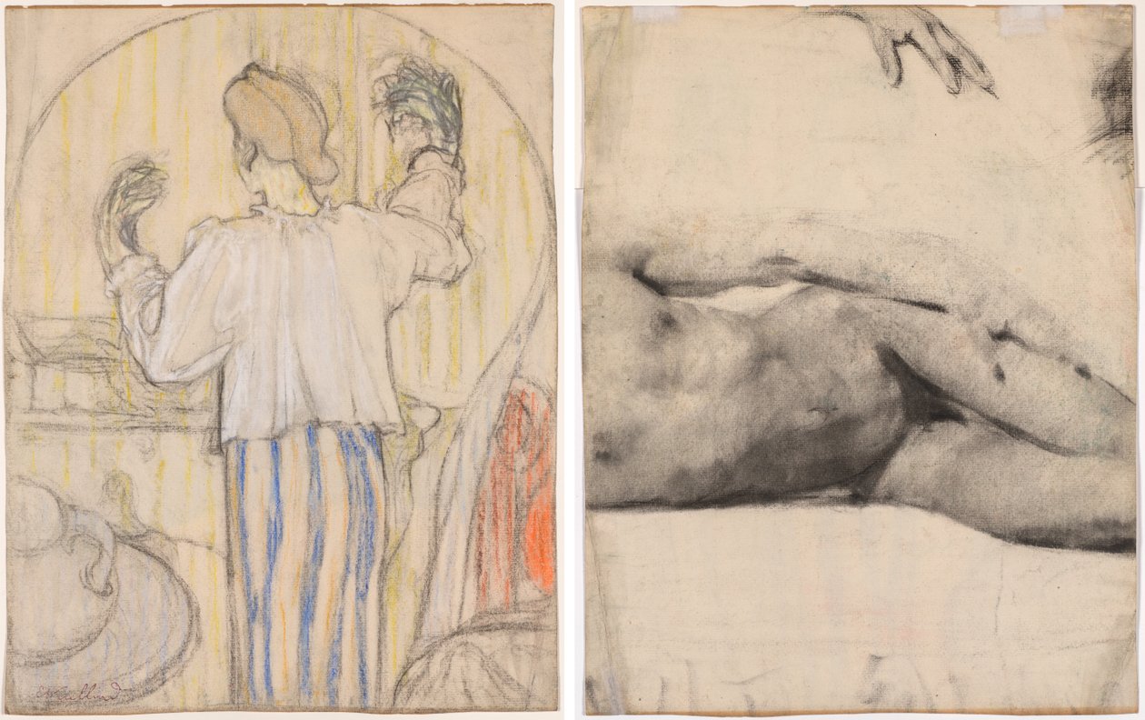A tükör előtt alkotó: Edouard Vuillard