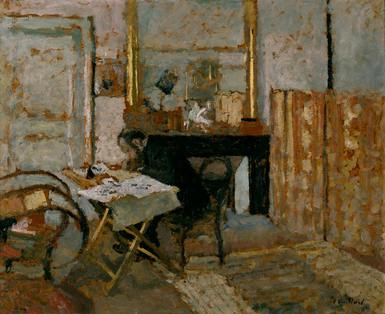 K.X. Roussel Olvasás, 1904 körül (olaj, karton) alkotó: Edouard Vuillard