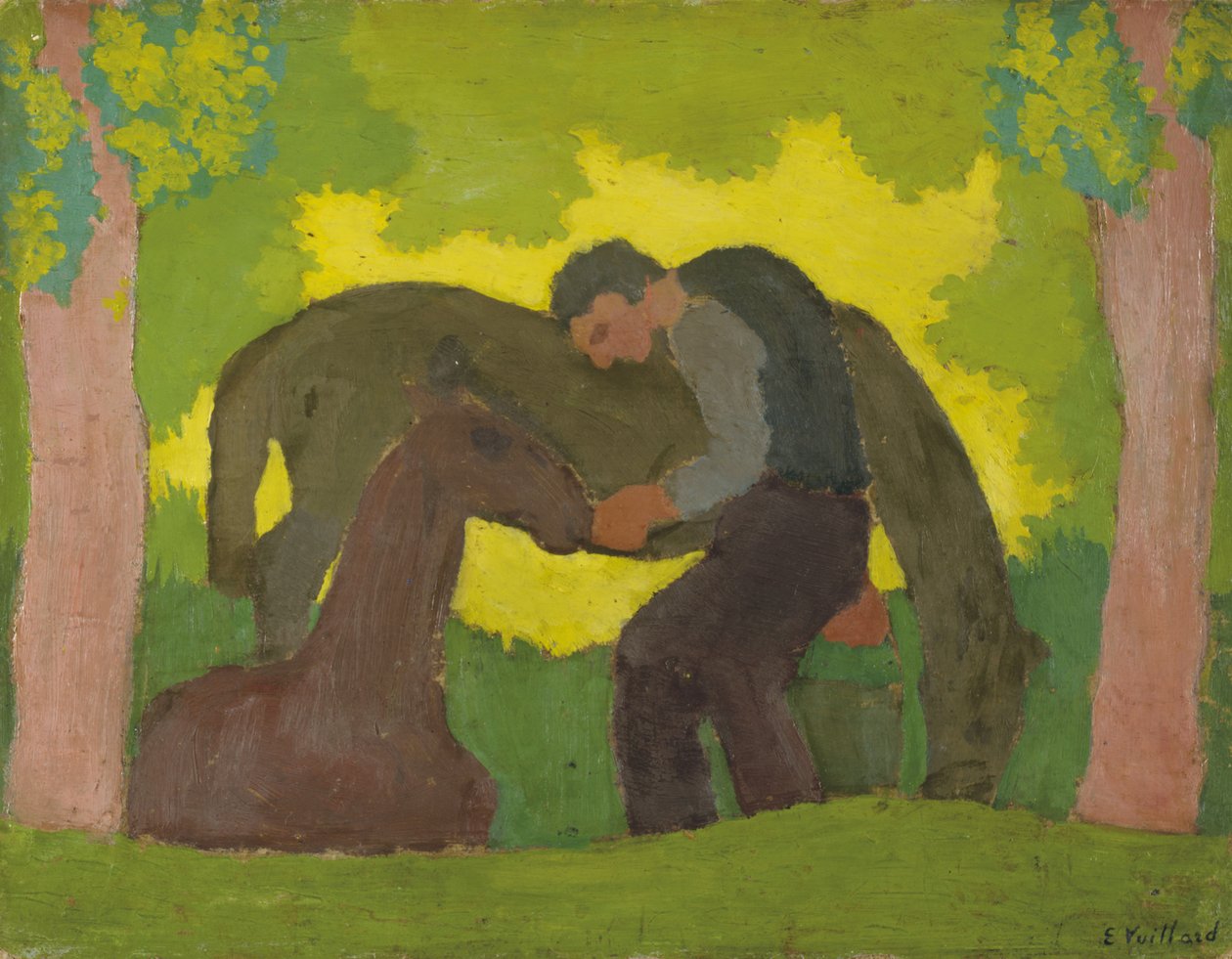 Ember két lóval, 1890 alkotó: Edouard Vuillard