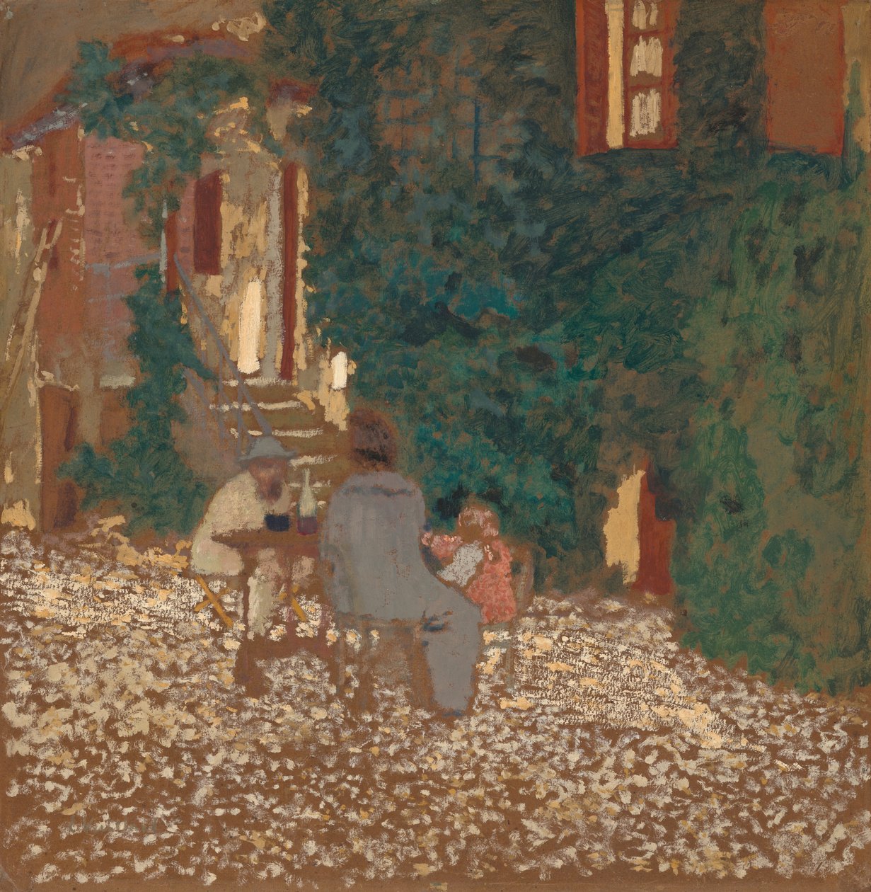 Vacsora a kertben, 1898. alkotó: Edouard Vuillard