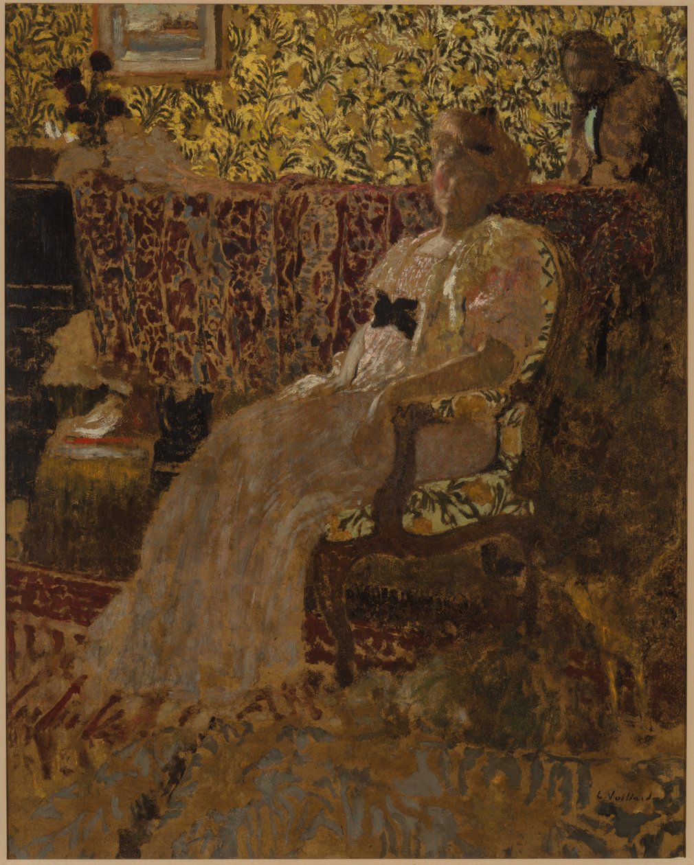 A nő a székben alkotó: Edouard Vuillard
