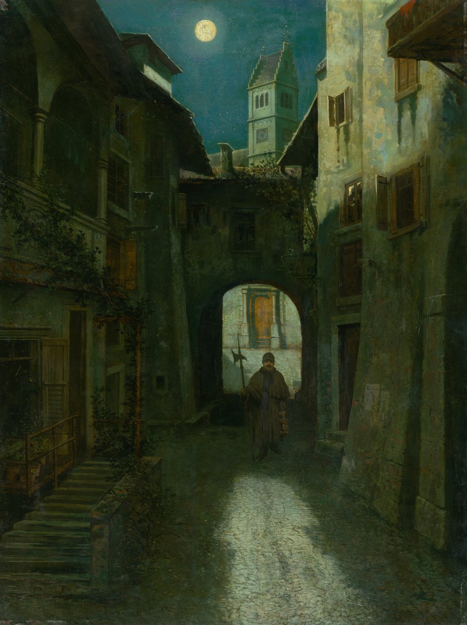 Éjszakai őrség az óvárosban, 1880. alkotó: Eduard Majsch