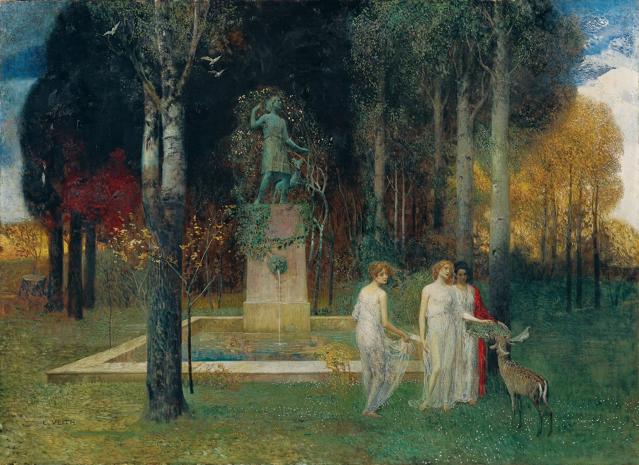 Nimfák a kútnál alkotó: Eduard Veith