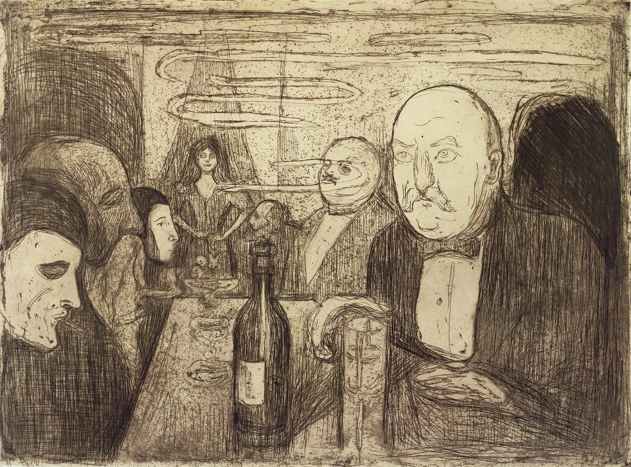 Christiana, Boheme II, 1895 (szárazpont) alkotó: Edvard Munch