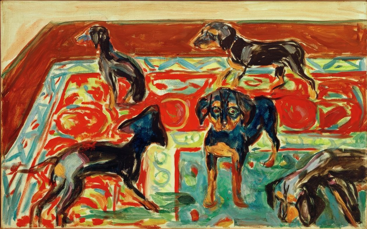 Öt kiskutya a szőnyegen alkotó: Edvard Munch