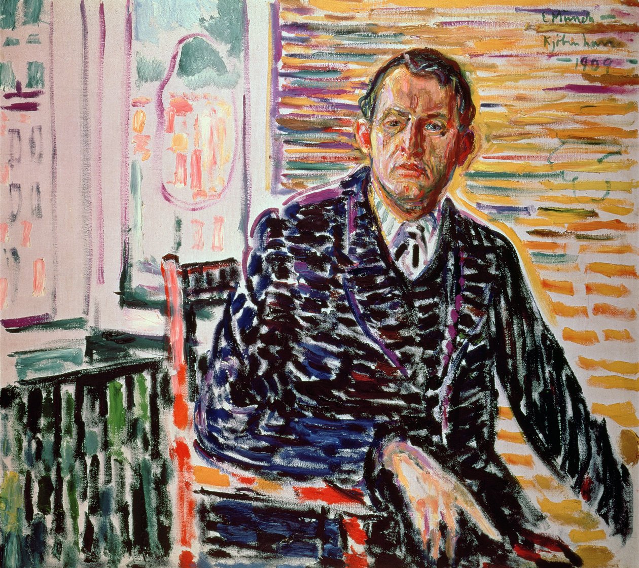 Önarckép kék ingben alkotó: Edvard Munch