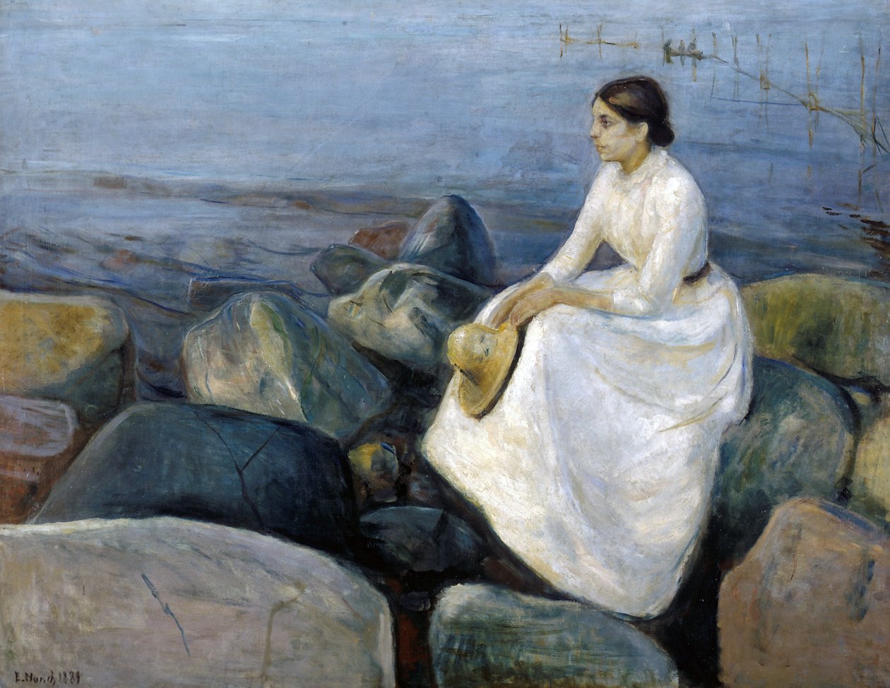 Nyári éjszaka, Inger a tengerparton alkotó: Edvard Munch