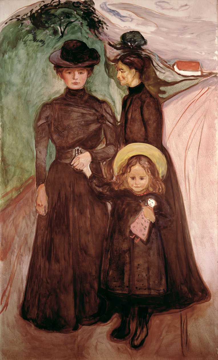 A család az úton 1903 körül alkotó: Edvard Munch