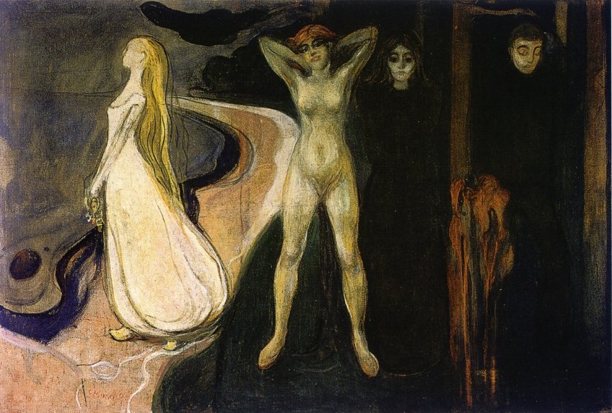 A nő három szakaszban alkotó: Edvard Munch