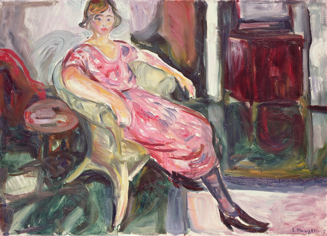 Nő fonott székben, 1924-25 alkotó: Edvard Munch